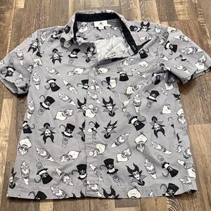 Disney Gray and Black Villains Button Down Shirt